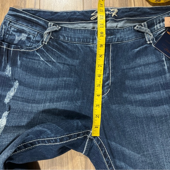 NWT Seven7 Jeans Women's 22 Blue Premium Denim Flare Leg Distressed - Picture 7 of 12